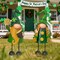 St. Patrick’s Day Decorations – 18-Inch Outdoor Gnome Décor, 2-Piece Metal Gnome Figurines with Green Shamrock, Irish Leprechaun Décor for Home, Garden, Lawn, Patio & Party